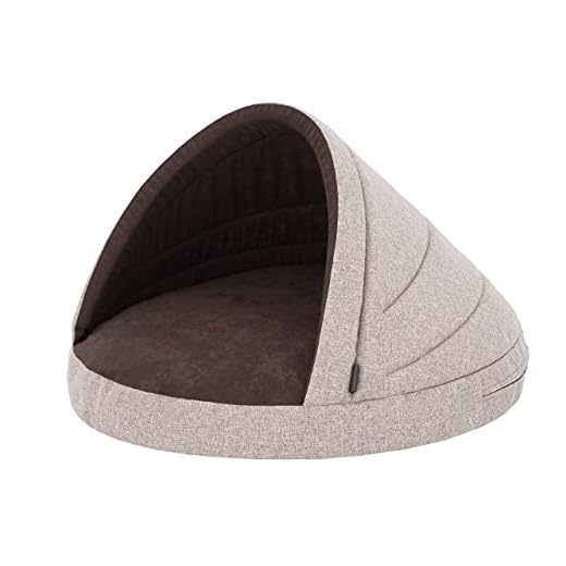 HOBBYGARDEN Colchón para perros, cama para mascotas, cojín para perros cueva para perros, cama para mascotas, cama para perros, sofá para perros, colchón, 65 x 65 cm, capuchino