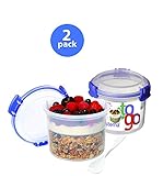 Sistema Klip It Breakfast to Go Container, 17.9-Ounce, Clear x2