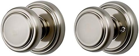 Baldwin Alcott, Interior Passage Door Knob for Hallway/Closet/Rooms, Non-Locking Door Handle With Microban Protection, in Satin Nickel