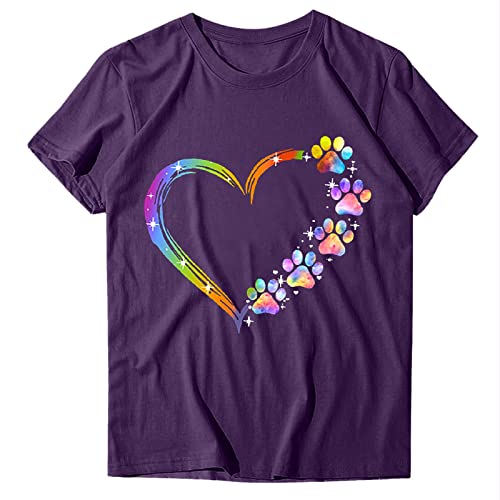 Blusa feminina de manga curta para verão outono gola redonda pata de gato ajuste solto blusa feminin