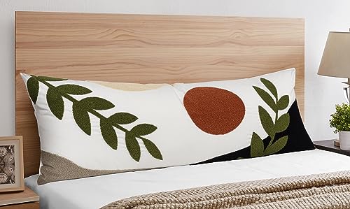 Image of Sweet Jojo Designs Boho Shabby Chic Desert Boy Girl Gender Neutral Unisex Body Pillow Cover Case Decorative Accent Long Couch Kids Bed Pregnancy Pillowcase 54x20 Green Orange Retro Bohemian Celestial