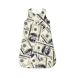 Salelf Funny American Dollar Money for Unisex Baby Toddler Sleep Sack with Legs Wearable, Blanket 0-12 Months, Schwarz, S