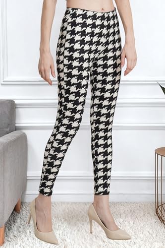 Image of Women Black & White Printed Solid Mid Rise Body Fitted Jeggings