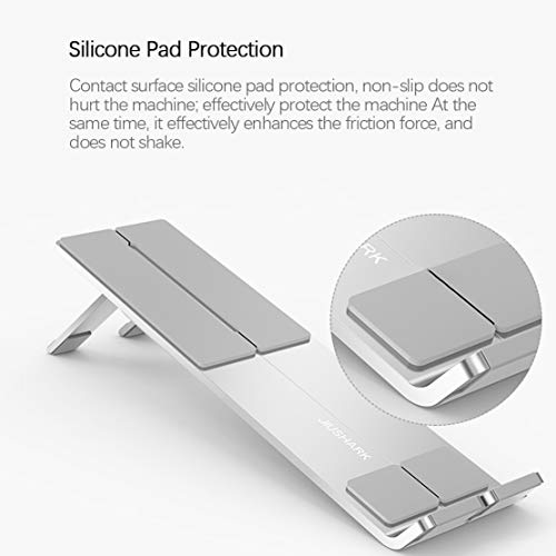 Support ordinateur portable ergonomique pliable avec support de téléphone intégré - 3