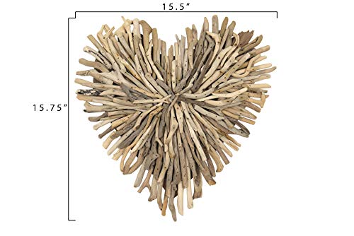 Creative Co-Op Driftwood Heart Shaped Wall Décor - Image 2