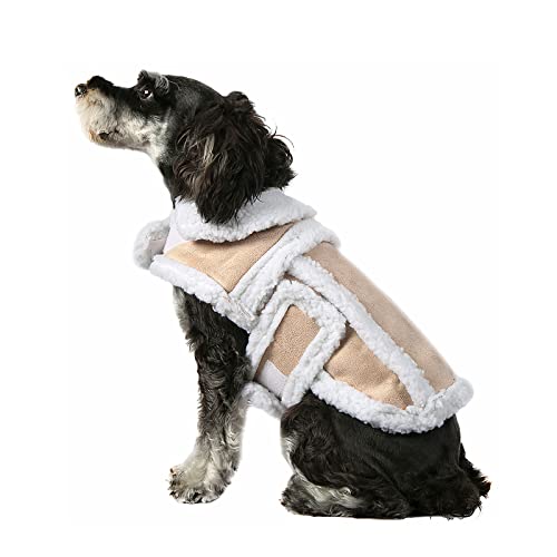 Namsan Medium-Small Dog Coat for Winter, Fleece Dog Jackets with Leash Hole Medium Breeds, Warm Doggie Coats for Medium Dogs, Dogs Vest with Adjustable Magic Tape, Easy to Wear, M