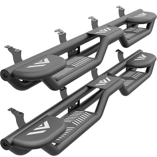 YZONA Three Raised Steps Running Boards Side Steps Compatible with 2022 2023 2024 2025 2026 Toyota Tundra CrewMax Cab, Bolt-on Heavy-Duty Carbon Steel Crew Max Cab Nerf Bar Side Rails Rock Sliders