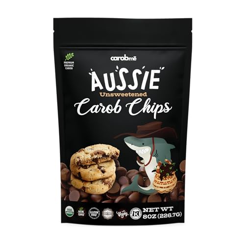 Carobmē Organic Unsweetened Carob Chips 8 oz | Vegan Soy Free Gluten-Free | Healthy Caffeine Free | Chocolate Substitute for Baking and Snacks | carob chips