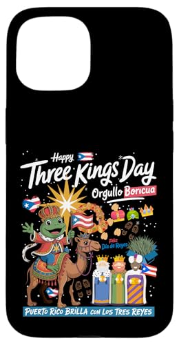 Three Kings Day Porto Rico Kids Idea & Coqui Frog Boricua Coque pour iPhone 15