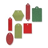 Sizzix Thinlits - Juego de 7 etiquetas de regalo de Olivia Rose | 665025 | Troquel de corte de metal para tarjetas, álbumes de recortes, manualidades y más, gris, talla única