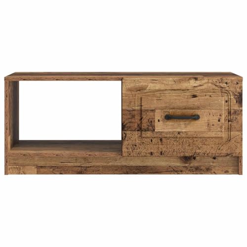 Table basse bois ancien séjour design moderne avec rangements - 6