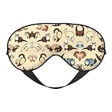 Hairy Furetto Eye Mask, Mascherina per occhi oscurante, unisex, con cinghie regolabili, da viaggio