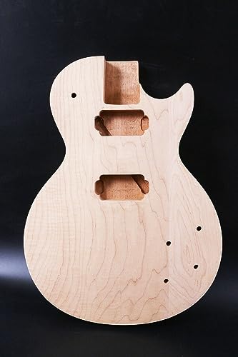 Corpo de guitarra elétrica inacabado estilo LP em branco mogno bordo parafuso no calcanhar HH captad