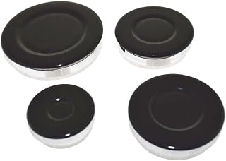 Ufixt Oven Cooker Hob Gas Burner Crown & Flame Cap Kit for Siemens and Stoves Small: Cap - 55mm - Medium: Cap - 75mm - Medium: Cap - 75mm Diameter x 3mm, Base - 68.5mm Diameter x 18mm (26mm inc. S