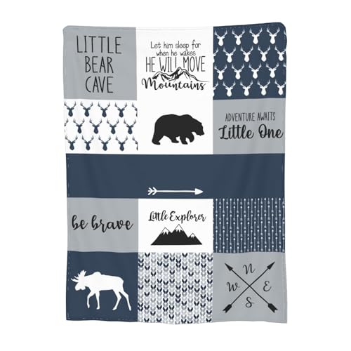 idooodle Personalized Woodland Blanket Custom Name 4 Styles Blanket Home Decoration Birthday for Kids