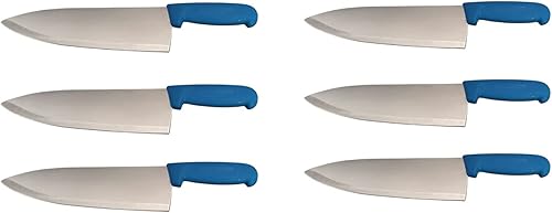 Cuchillo de chef de 10 pulgadas, elige tu color, cubiertos de cocina comercial Razor Sharp - Cuchillos de cocina (paquete de 6 - azul)