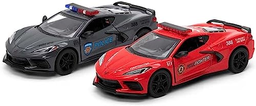 Kinsmart Die Cast 2001 Corvette Police/Firefighter Car 1:36 Scale
