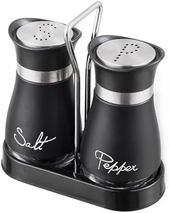 violet check salt & pepper shakers