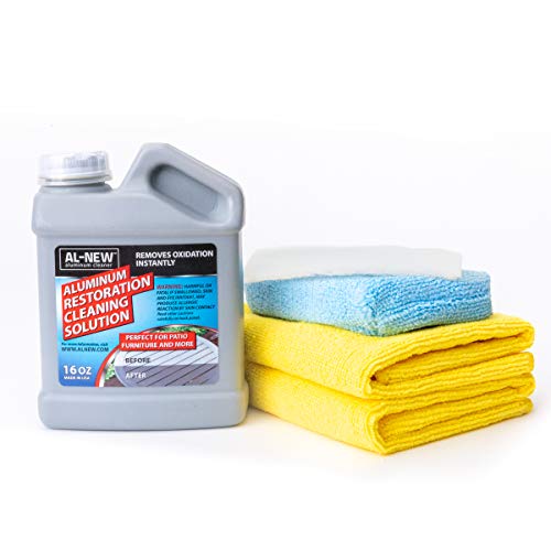 AL-NEW Aluminum Restoration Cleaning Solution Kit | Clean & Restore Patio Furniture Stainless Steel & Other Household Metal Surfaces (16 oz. Kit)