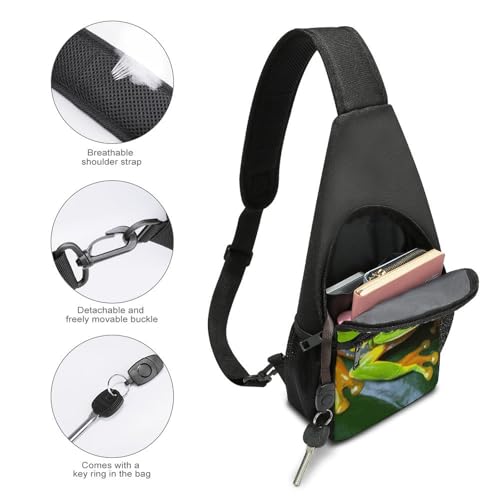 Bolso tipo Sling pequeño para hombre y mujer, amarilloverde miniatura 3