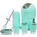 Bathroom Accessories Sets Complete, Update 6 Pieces Luxury Bathroom Ensemble Set Collection with Lotion Dispenser Toothbrush Holder Bathroom Tumblers Soap Dish Trash Can Toilet Brush (Mint Green 2)