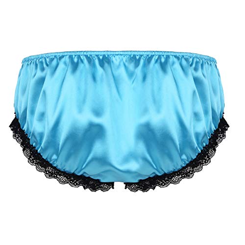 Men's Sissy Feminine Underwear Silky Satin Lace Frilly Lingerie Knickers Panties4