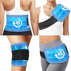 REVIX Ice Pack for Injuries Reusable, 45-Minute Long-Lasting Cold Pack for Knee, Shoulder, Back with Ice Grid Gel Design, Reusable Gel Ice Wrap, Universal Use for Elbow, Calf, Hip, Tight, 14 × 7″