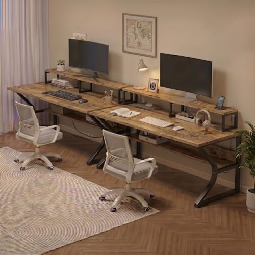 Image of TEKAVO Qri Computer Table for Home Pc | Office Table for Home | Lower Shelf & Moniter Riser, Laptop Table, Worktable, Study Table, Workstation | Forest Wood, Metal, (120 Cm x 60 Cm) - DIY