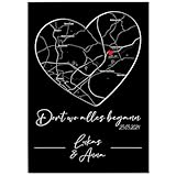 Pictalia - Personalisierte Poster für Paare Herz Wo Alles 