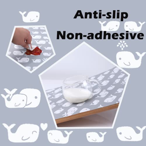 Shelf Liners For Kitchen Cabinets 20 Inch Wide X 20 Ft Non Slip Drawer Protective Liners Washable Oil-Proof Thicken Kitchen Cabinet Liners Mat For Refrigerator Shelf Wire Shelf Pantry Whale Pattern #TOP5