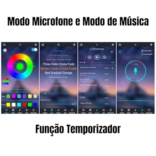 Fita de Led RGB 5050 Rolo de 3 ou 5 Metros Alto colante com bluetooth e Fonte USB com Controle via A