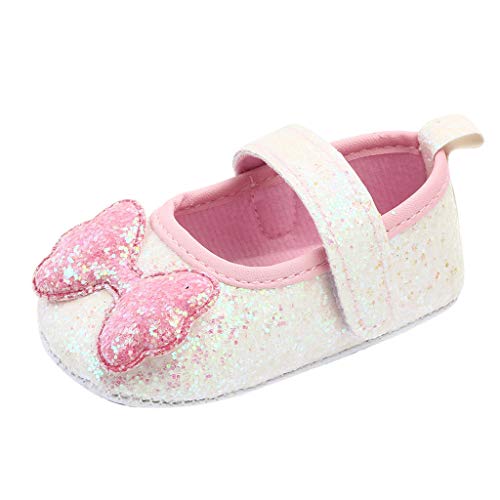 0-18 Meses,SO-buts Recién Nacido Bebés Niñas Zapatos De Princesa De Lentejuelas con Nudo De Arco De Suela Blanda Antideslizante Primeros Zapatos para Caminar (Rosado,0-6 Meses) Cover
