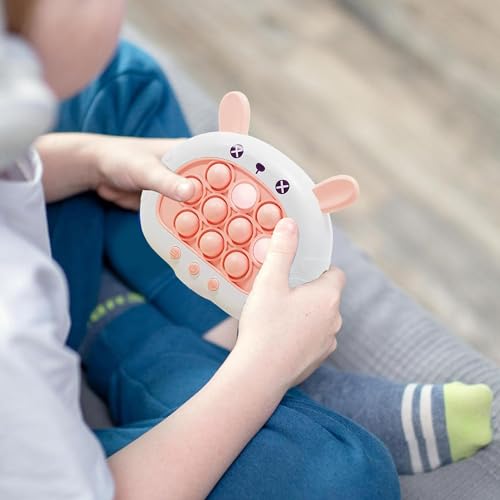 Fast Push Game Fidget Toys Pop Game Handheld Bubble Game Light-up Pop Toy for Boys, Girls and Adults Birthday Gift (Pink Rabbit) - Thumbnail 4