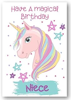 Second Ave Niece Children's Kids Magical Unicorn Birthday Card for Her Greetings Card
