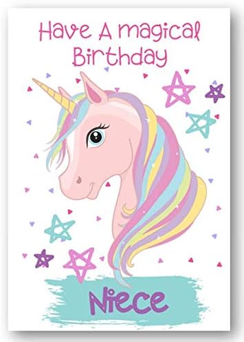 Second Ave Niece Children's Kids Magical Unicorn Birthday Card for Her Greetings Card