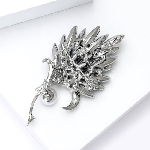Image of Rhinestone Brooch Pin for Women Elegant Crystal Flower Bouquet Brooches Lapel Pin Wedding Party Dress Accessories for Wife Mom Birthday Gifts