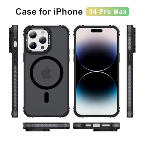Coque iPhone 14 Pro Max magnétique noire avec support intégré compatible MagSafe - 2
