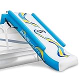 RAVE Sports Inflatable Pontoon Slide, 10 ft, Includes Large Grab Handles, Vinyl Step Insets, High Pressure Pump, Commercial Grade Inflation Valve, Heavy Duty Material, Safety Sides and Straps