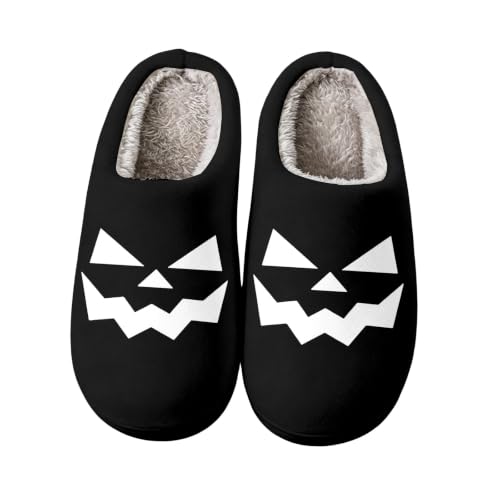 Women's Holloween Pumpkin Fuzzy Slippers Soft Sole Plush Lined Foldable - image 7