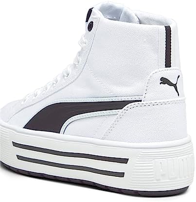 PUMA Kaia 2.0 Mid Sneaker, White Black, 4.5 US Unisex Big Kid | Image 1