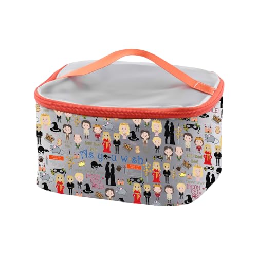 PXTIDY Princess Movie Bride Gifts 80s Movie Princess Makeup Organizer Bag Princess Movie Bride 1987 Gifts Princess Lover Gift, Grey
