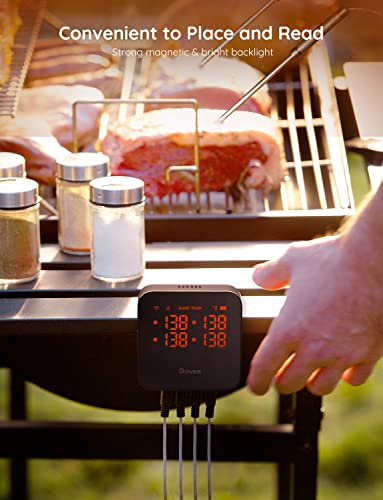 Govee Wifi Meat Thermometer, Wireless Meat Thermometer With 4 Probe, Smart Bluetooth Grill Thermometer With Remote App Notification Alert, Digital Rechargeable Bbq Thermometer For Smoker Oven Kitchen #TOP7