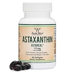 Astaxanthin 12mg Max Strength (AstaReal: Natural Patented Astaxanthin with 70+ Human Clinical Trials – World’s Most…