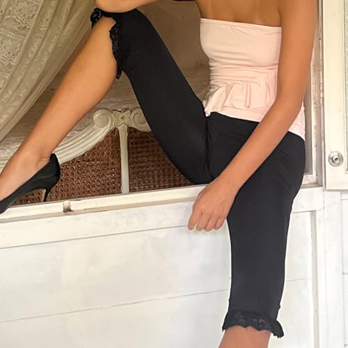 Yoawdats Womens Flared Capris Pants Bow Tie Elastic Waist Slim Fit Casual Fashion Comfy Cropped Solid Trousres4