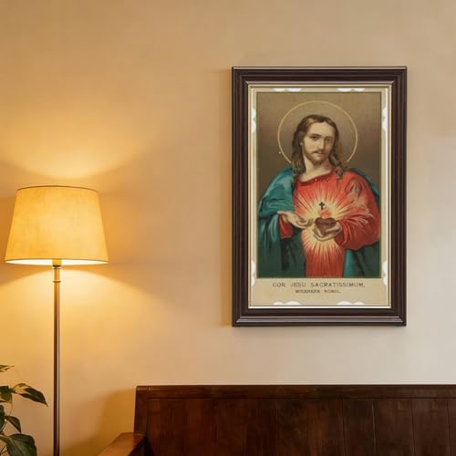 Sacré-Cœur de Jésus impression toile déco murale chrétienne avec cadre - 4