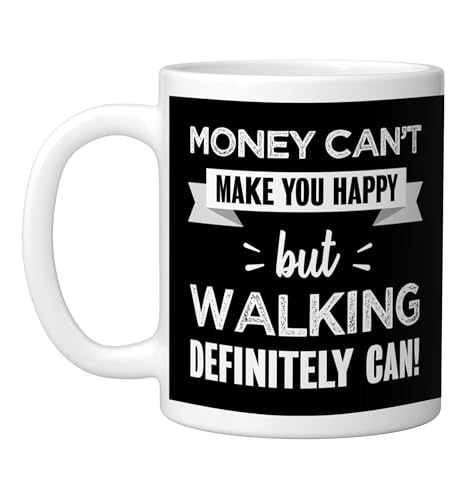 Walking makes you happy | Funny Gift for Walker/Hiker Ceramic Mug, White
