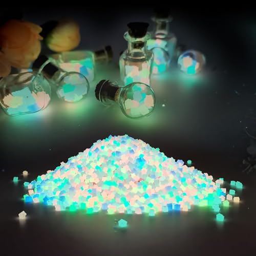 6000 Stück Aquarium Deko Leuchtsteine Fluoreszierende Steine...