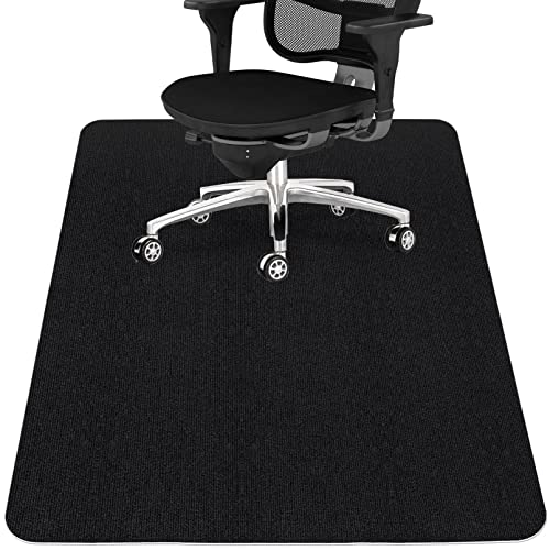 Image of Sycoodeal Office Chair Mat,Computer Gaming Desk Chair Mat for Hard Wood & Tile Floor,Large Anti-Slip Floor Protector Rug,Easy to Clean,40 inch X 55 inch Black