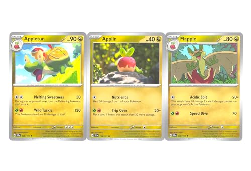 Flapple & Appletun 139/191 – 140/191 - Surging Sparks – Pokemon Dragon Evolution 3 Card Lot