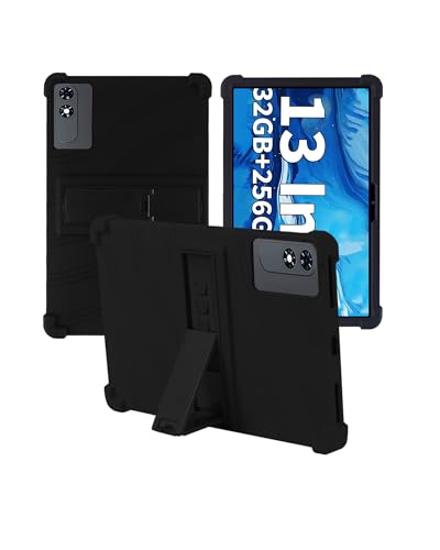 for QDDQ P90 13.4 Inch Tablet Case,BOVUGAC Adjustable Stand Shockproof Easy Installation Slim and Lightweight Premium Silicone Protective Shell for QDDQ P90 13.4" Case Cover.(Black)